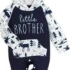 NLGToy Enfant Bébé Garçons Deux-Pièce Costume De Noël Lettre Cerf Brief Imprimé À Capuche Romper Combinaison Vêtements Costume Bébé Fille Outfit (Blue, 6-12 Mois) -Rose Magasin 61SeRRfQRvL. AC SL1500