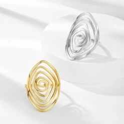 Dreamtimes Tourbillon Géométrique Anneau Spiral Tourbillon Anneau Tressé Wrap Style Femmes En Acier Inoxydable Exagéré Réglable Pouce Ouvert Anneau De Mode Bijoux Cadeau Pour Femme Petite Amie Jour De Noël/Valentin Jour Cadeau -Rose Magasin 61StpDNhYjL. AC UL1500