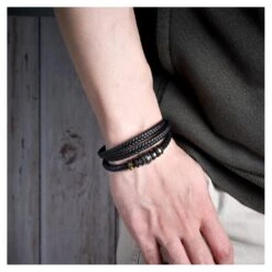 Bracelets En Cuir Tressé Pour Hommes, Bracelet En Cuir Pour Hommes Avec Bracelet En Bracelet En Acier Inoxydable Bracelet De Bracelet De Noël Bracelet De Noël Anniversaire De Retour à L'école Cadeaux Pour Fils Petit-fils -Rose Magasin 61UWVJm0rL. AC SR10001000