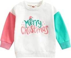 Enfant Infantile Garçons Filles De Noël À Manches Longues Lettre Impressions Pull Tops Tops Pour Garçons Pack