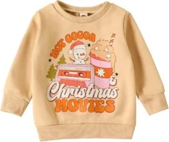 Sfdgfhyf 0 à 3 Ans Tenues Ensemble Pour Enfants Nouveau-né Infantile Bébé Filles Garçons Imprimer Automne Noël Santa À Manches Longues Tops