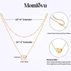 Momlovu Coeur Initial Colliers Pour Femmes Filles-14K Or Couché Minuscule Lettre Initiale Colliers Pour Les Filles, Saint Valentin, Cadeau D'anniversaire, Cadeau De Noël Bijoux Cadeaux Pour -Rose Magasin 61WWrO9fIBL. AC UL1500