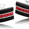 Banemi Boutons De Manchette Pour Groomsmen, Boutons De Manchette Rouge En Acier Inoxydable Rectangle Sets Pour Dîner De Noël 1.3X1.9CM -Rose Magasin 61WzSv2SVeL. AC UL1500