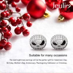 Boucles D'oreilles Jument Jute Jack Skellington Boucles D'oreilles Pour Femmes Hommes Diamant 925 Argent Sterling Punk Drop Gothique Squelette Dangle Hoop Black Piercing Boucles D'oreilles Bijoux D'Halloween Bijoux Romantiques Cadeau Pour Son Anniversaire De Noël Cadeau -Rose Magasin 61XM4K3BTkL. AC UL1000