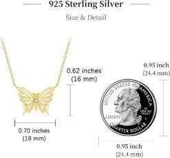 925 Sterling Argent 14K Papillon Pendentif Collier, Collier Papillon, Gifr Pour Elle, Fête Des Mères Cadeau, Cadeau De Noël, Demoiselle D'honneur Bijoux Cadeau -Rose Magasin 61YKm4YAxUL. AC UL1500