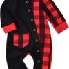 Enfant Mignon Vêtements Enfant Bébé De Noël Plaid Outfit Nouveau-né Garçon Fille Snap On Romper Combinaison Vêtements Outfit