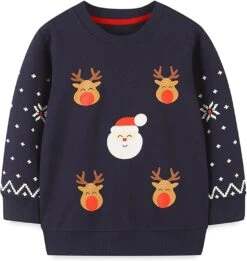 Hatop Bébé Enfant Garçons Filles Coton Crewneck Sweat À Manches Longues Pull De Noël Workout Tops Hommes