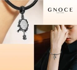 GNOCE Miroir Magique Pendentif Charme Sterling Argent Noir Dangle Cha Rm Avec CZ Fit Bracelet/Collier Cadeau De Noël Pour Femmes Filles Femme Fille -Rose Magasin 61aO1 gZvSL. AC UL1500