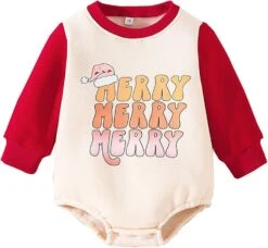 Sfdgfhyf Enfants Parti Vêtements Nouveau-né Bébé Garçons Filles Noël Romper À Manches Longues Lettre Imprimé Sweat