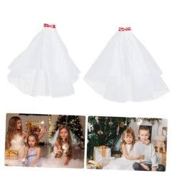 FRCOLOR 2 Pcs Voile Bow Fleur Filles Headcovering Bachelorette Party Voile De Noël Épingles Blanc Voile Fleur Fille Accessoire De Cheveux Fleur Fille Cadeaux Filles Voile Cheveux Peigne De Noël Mesh Bride -Rose Magasin 61bjCJ3ZddL. SL1500