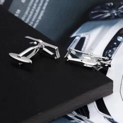 Banemi Manchette Liens Pour Un Avocat, Argent 80S Collier En Acier Inoxydable Avion Ensembles Pour Dîner De Noël 3X1CM -Rose Magasin 61cVyOQXacL. AC UL1500