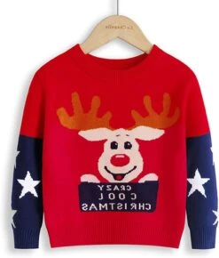 Sfdgfhyf Party Fille Vêtements Garçons Filles De Noël Cartoon Star Snowfakle Cerf Impressions Manches Longues Chaud Tricoté -Rose Magasin 61fW4E5XViL. AC UL1500