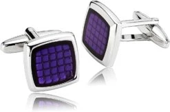 Banemi Boutons De Manchette Personnalisés, Boutons De Manchette Pour Papa De Mariée Ensembles Carrés En Acier Inoxydable Pour Dîner De Noël 1.6X1.6CM