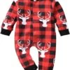NLGToy Garçons Jumpsuit Enfant Enfants Filles Garçons Infantile Mignon De Noël Plaid Deer Prints À Capuche Romper Jumpsuit Chiffons (Rouge, 6-9 Mois) -Rose Magasin 61j fEiRsRL. AC SL1500