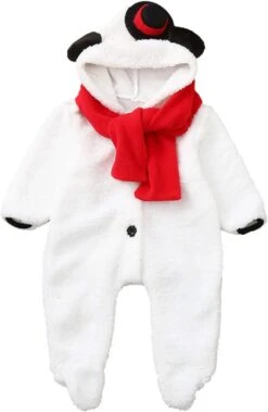 Linge Bébé Vêtements Enfant Bébé Garçons Filles Noël Bonhomme De Neige Polaire Chaud Outwear Combinaison Romper Bébé Pantalon Romper