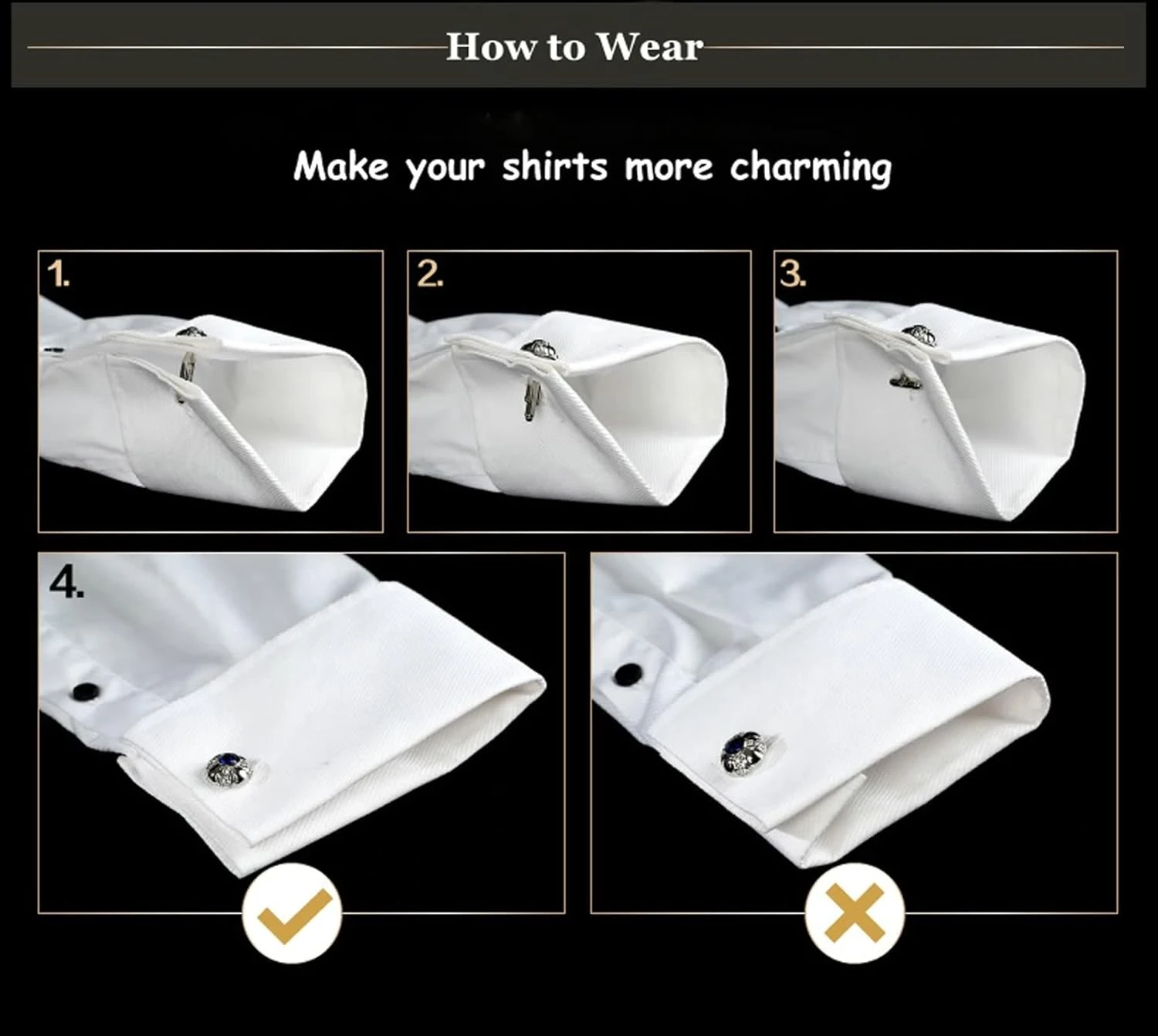 Banemi Boutons De Manchette Chemise, Boutons De Manchette Tuxedo Et Studs Guitar Sets Pour Dîner De Noël 3X1.2CM 8 Banemi Boutons De Manchette Chemise, Boutons De Manchette Tuxedo Et Studs Guitar Sets Pour Dîner De Noël 3X1.2CM – Image 6