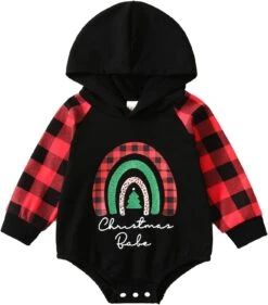 Petites Filles Jumper Nouveau-né Bébé Unisexe Coton Automne Noël Arc-en-ciel Imprimer Long 3 à 6 Mois Bébé Fille