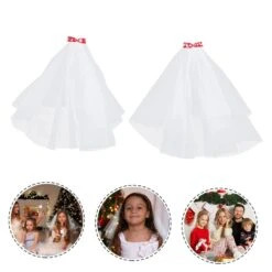 FRCOLOR 2 Pcs Voile Bow Fleur Filles Headcovering Bachelorette Party Voile De Noël Épingles Blanc Voile Fleur Fille Accessoire De Cheveux Fleur Fille Cadeaux Filles Voile Cheveux Peigne De Noël Mesh Bride -Rose Magasin 61nBEcr69L. SL1500