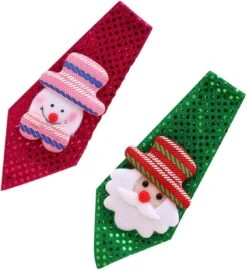Amosfun 2 Pcs Cravates Pour Blush Cravate De Noël Sequin Cravate De Noël Glowing Cravate Costume Cravate Accessoires Cravate Décorations De Noël Sequin Cravate De Noël Cravate Enfant Combo Plaque