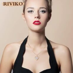 Collier Pendentif En Pierre De Naissance Coeur RIVIKO Pour Femme 925 Colliers En Zircone Argent Sterling Noël Bijoux De La Saint-Valentin Cadeaux Pour Filles Mère Femme -Rose Magasin 61pTrSXJqbL. AC UL1200