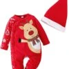 Bébé Garçon Rompers Chemise Nouveau-né Infantile Bébé Filles Garçons Imprimer Automne Noël À Manches Longues Flocon De Neige Romper Jumpsuit (Rouge, 12-18 Mois) -Rose Magasin 61sX76ZdIEL. AC SL1500