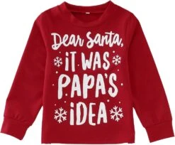 NLGToy Chemise À Manches Longues Enfant Garçons Filles De Noël À Manches Longues Lettre Impressions Pull Enfants Sweat Chemise À Manches Longues