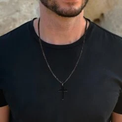 Colliers PAERAPAK Cadeaux Pour Fils En Droit, Collier En Argent / Croix Noire Collier Chaîne Cubaine Pour Fils En Droit, Cadeau De Noël De La Fête Des Pères Pour Fils En Droit -Rose Magasin 61uXW4bCofL. AC UL1500