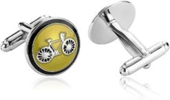 Banemi Boutons De Manchette Pour Mari, Boutons De Manchette Argent Pour Groom En Acier Inoxydable Ensembles Ronds Pour Dîner De Noël 1.7X1.7CM