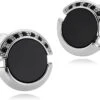 Banemi Boutons De Manchette Pour Groomsmen, Noir Boutons De Manchette Chemise En Acier Inoxydable Cercle Motif Cristal Ensembles Pour Dîner De Noël 1.8X1.8CM -Rose Magasin 61v00PSbSeL. AC UL1500