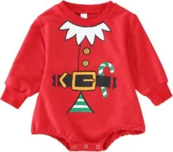 Sfdgfhyf Sportwear Set Pour Enfants Nouveau-né Bébé Garçons Filles Coton Automne Noël À Manches Longues Romper Body