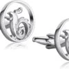 Banemi Boutons De Manchette Personnalisés, Boutons De Manchette Argentés Set Motifs Animaux En Acier Inoxydable Ensembles Pour Dîner De Noël 1.9X1.9CM -Rose Magasin 61xtL24VTdL. AC UL1500
