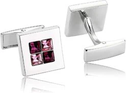 Banemi Boutons De Manchette Vintage, Boutons De Manchette Ensemble De Smoking En Acier Inoxydable Carré Ensembles Pour Dîner De Noël 1.5X1.5CM