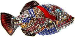 Vintage Poisson Strass Broche Broche Pour Femmes Fille Hommes Cristal Cluster Mode Bande Dessinée Animal Revers Épingles Robe Accessoires Unisexe Délicatesse Anniversaire Fête De Noël Fête Des Mères Bijoux Cadeau