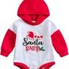Bébé Bunny Chapeau De Noël Nouveau-né Bébé Garçons Filles Combinaisons Santa Lettre Imprimé Couleur Juste Un Vous Bébé