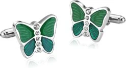 Boutons De Manchette Et Studs Set, Boutons De Manchette Pour Hommes Tricot En Acier Inoxydable Papillon Ensembles Pour Dîner De Noël