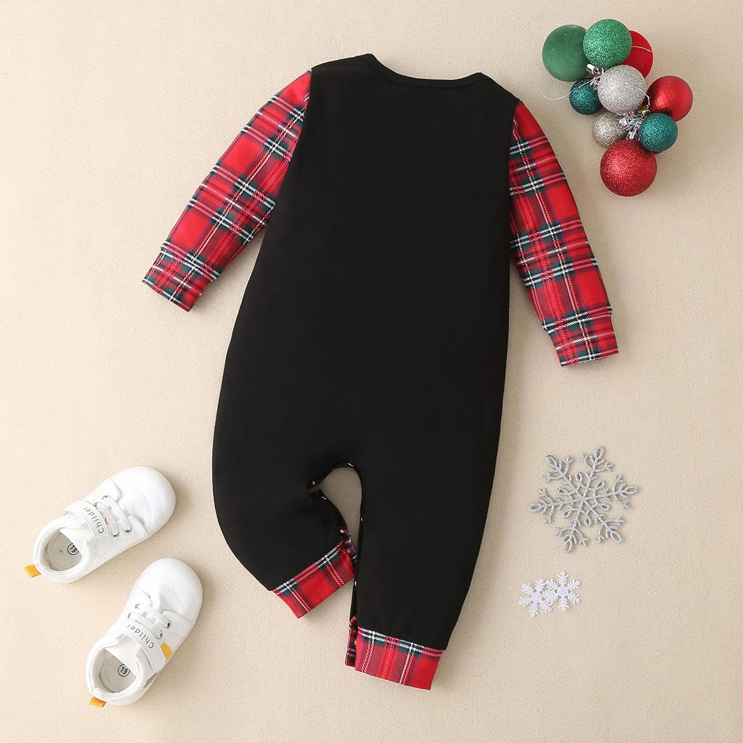 NLGToy Bébé Garçon Linge Romper Enfant Enfants Filles Garçons Infantile Mignon De Noël Cartoon Vieil Homme Imprime Romper Combinaison (Noir, 6-9 Mois) 4 NLGToy Bébé Garçon Linge Romper Enfant Enfants Filles Garçons Infantile Mignon De Noël Cartoon Vieil Homme Imprime Romper Combinaison (Noir, 6-9 Mois) – Image 2