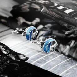 Banemi Stepfather De The Groom Boutons De Manchette, Boutons De Manchette Bleus Avec Goujons Ensembles De Poissons En Acier Inoxydable Pour Dîner De Noël 1.6X2CM -Rose Magasin 713AGvh0aJL. AC UL1500