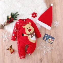 Bébé Garçon Rompers Chemise Nouveau-né Infantile Bébé Filles Garçons Imprimer Automne Noël À Manches Longues Flocon De Neige Romper Jumpsuit (Rouge, 12-18 Mois) -Rose Magasin 714FpsmBy0L. AC SL1500