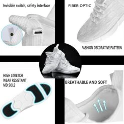 Chaussures à Fibre Optique LED PYYIQI Sneakers Lumineux Pour Femmes Hommes Baskets Lumineuses Sneakers Clignotants Pour Festivals, Noël, Halloween, Fête Du Nouvel An Avec Charge USB, Blanc 15 Chaussures à Fibre Optique LED PYYIQI Sneakers Lumineux Pour Femmes Hommes Baskets Lumineuses Sneakers Clignotants Pour Festivals, Noël, Halloween, Fête Du Nouvel An Avec Charge USB, Blanc -Rose Magasin 714ambrVJOS. AC UL1500