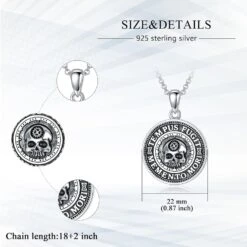 PROESS Memento Mori/Satanic/Saint Anthony/Christopher/Michael/Lilith/Santa Meurte/Medusa Collier 925 Sterling Silver Amulet Medal Bijoux Cadeaux Pour Hommes Femmes Pour Noël Anniversaire -Rose Magasin 7151T5WzftL. AC UL1500