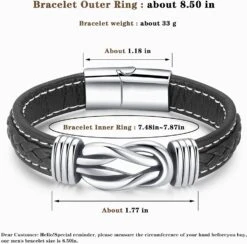 Bracelet En Cuir HNLUGF Pour Homme Garçon, Bracelets En Cuir Tressé Avec Fermeture Magnétique En Acier Inoxydable Bracelet En Bracelet Noir Noël Retour à L'école Graduation Dons D'anniversaire Pour Fils -Rose Magasin 716QHn1BXLL. AC UL1500