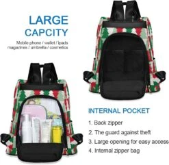 ALAZA Arbre De Noël Coloré Géométrique Sac À Dos Sac à Main Pour Femmes Anti Theft Mode Back Pack Sac à Bandoulière -Rose Magasin 7172yuTFK7L. AC SL1500