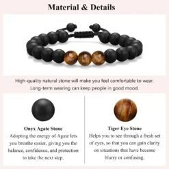 INGENT EUX Bracelet En Pierre Naturelle Pour Hommes, Garçons, Petit Ami, Mari, Homme, Compagnon D'âme, Papa, Fils, Grand-père, Petit-fils, Papa Bonus, Oncle, Frère, Neveu - Anniversaire Graduation Anniversaire Fête Des Pères Cadeau De Noël Pour Lui -Rose Magasin 717dTMRgbKL. AC UL1500