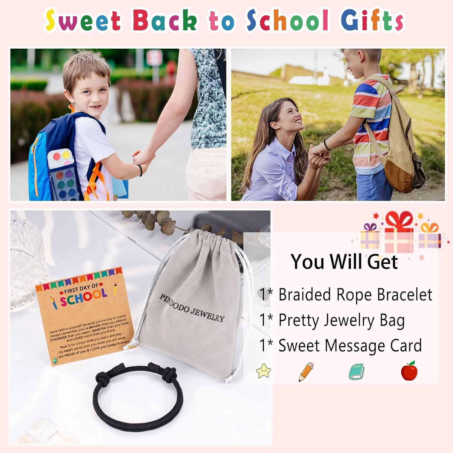 Rose PINKDODO Boys Bracelet Anniversaire Saint Valentin Cadeaux De Noël Pour Les Adolescents Garçons Fils Petit-fils Neveu 8 Rose PINKDODO Boys Bracelet Anniversaire Saint Valentin Cadeaux De Noël Pour Les Adolescents Garçons Fils Petit-fils Neveu – Image 6