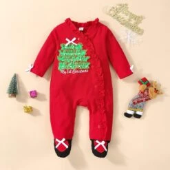 Infantile De Pâques Outfit Noël Enfant Enfants Nouveau-né Bébé Garçons Filles Patchwork À Manches Longues Ruffled Lettre Bowknot Romper (Rouge, 6-12 Mois) -Rose Magasin 718KyQ8r6jL. AC SL1500