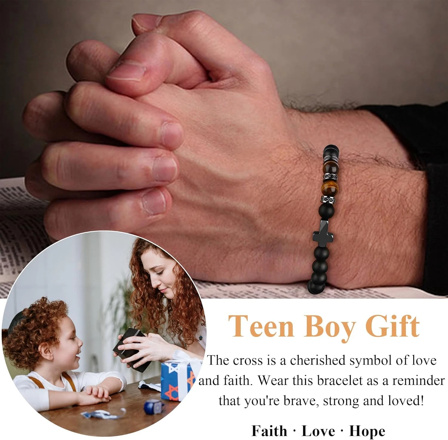 Cadeaux De Bracelet Croisé Pour Fils, Petit-fils, Papa, Mari, Parrain, Hommes - Anniversaire Graduation Retraite Noël Cadeau Chrétien Pour Adolescents Garçons Hommes 6 Cadeaux De Bracelet Croisé Pour Fils, Petit-fils, Papa, Mari, Parrain, Hommes - Anniversaire Graduation Retraite Noël Cadeau Chrétien Pour Adolescents Garçons Hommes – Image 4