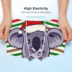 RWRAPS Noël Koala Stripe Boy'S Boxer Briefs Mode Coton Slip Nouveauté Boxer Shorts -Rose Magasin 71BkgBk0k L. AC UL1500