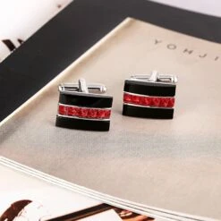 Banemi Boutons De Manchette Pour Groomsmen, Boutons De Manchette Rouge En Acier Inoxydable Rectangle Sets Pour Dîner De Noël 1.3X1.9CM -Rose Magasin 71CTjWs kEL. AC UL1500