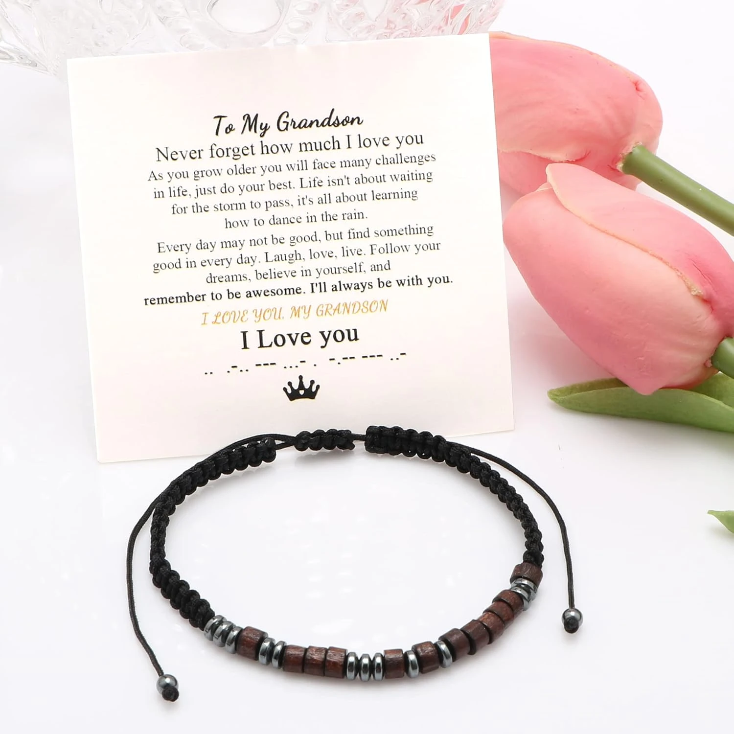 Bracelets De Code Morse JoycuFF Pour Femmes Hommes Cadeaux Pour Lui Petite Amie Petite Amie Maman Fille Fille Fils Petite Fille Grand-fils Anniversaire Anniversaire Anniversaire Anniversaire Noël Wrap Brin Bring Bracelet 6 Bracelets De Code Morse JoycuFF Pour Femmes Hommes Cadeaux Pour Lui Petite Amie Petite Amie Maman Fille Fille Fils Petite Fille Grand-fils Anniversaire Anniversaire Anniversaire Anniversaire Noël Wrap Brin Bring Bracelet – Image 4