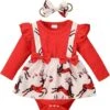 Nouveau-né Bébé Garçon Lapin Chapeau De Noël Jour Bébé Filles Garçons Mignon Côtelée Romper Robe À Manches Longues 18 Mois Bébé Fille -Rose Magasin 71EbS 0UL4L. AC UL1500